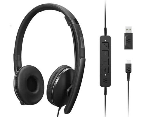 Lenovo 4XD1M39029 écouteur/casque Avec fil Arceau USB Type-C Noir