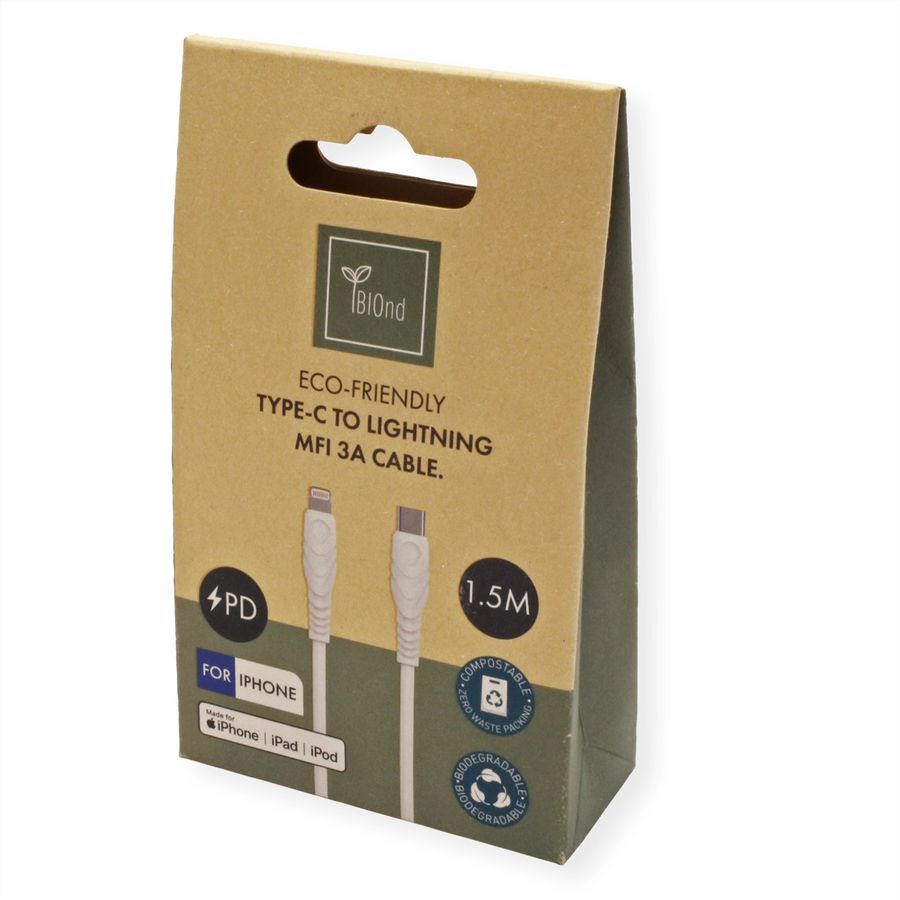 BIOnd BIO-12-TMF Câble USB-C vers 8PIN 3A, 1,5 m