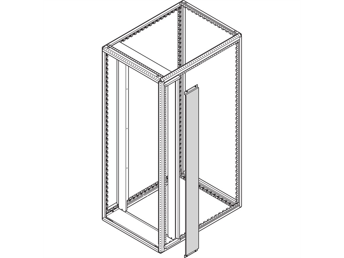 SCHROFF Bandeau latéral d’obturation pour baie Varistar, plan 19" en retrait de 70 mm, H 2200