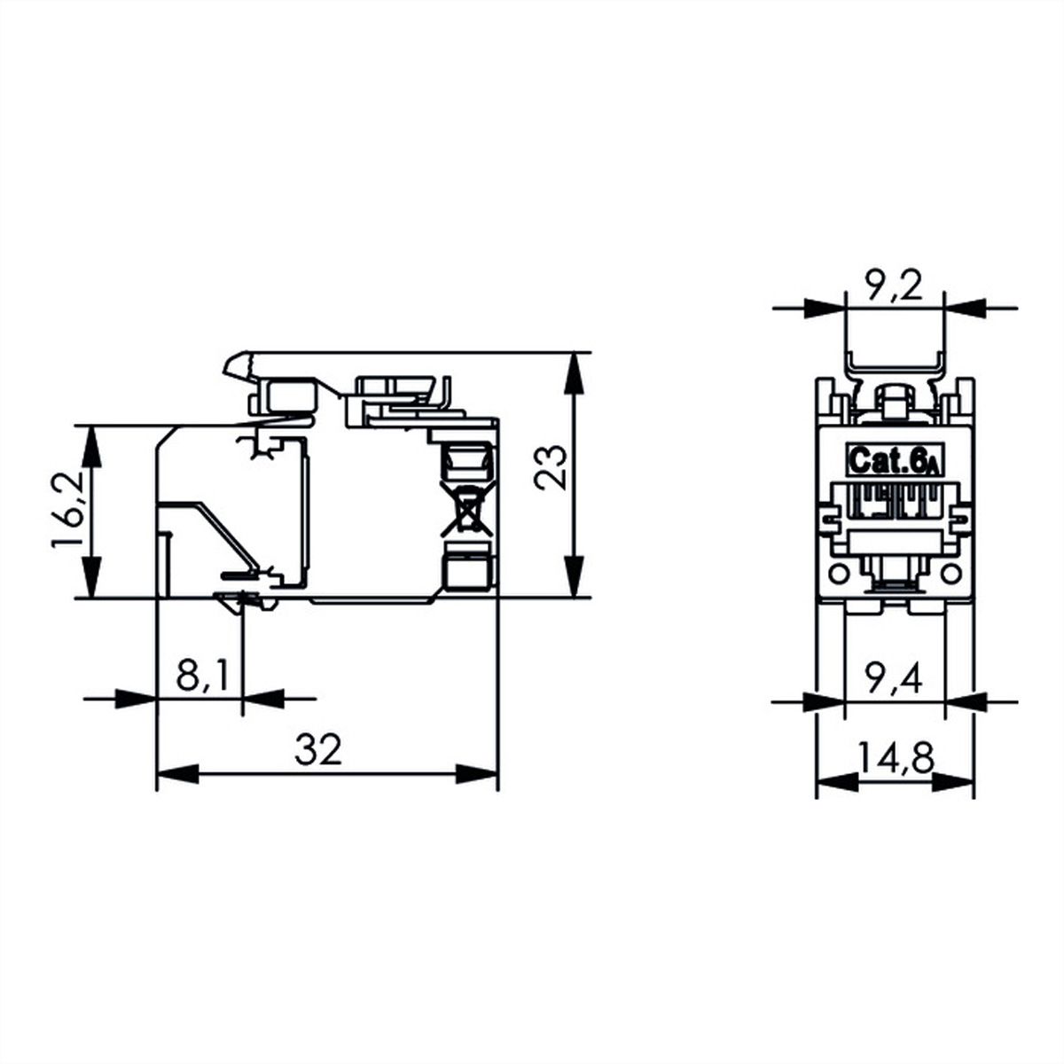 TELEGÄRTNER Module AMJ-SL Cat.6A (Classe EA) (selon ISO/IEC), 2 pièces