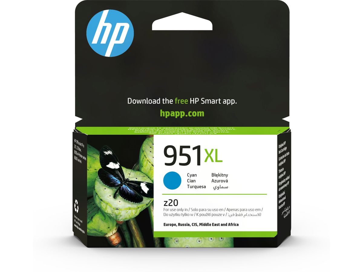HP 951XL cartouche d'encre cyan grande capacité authentique