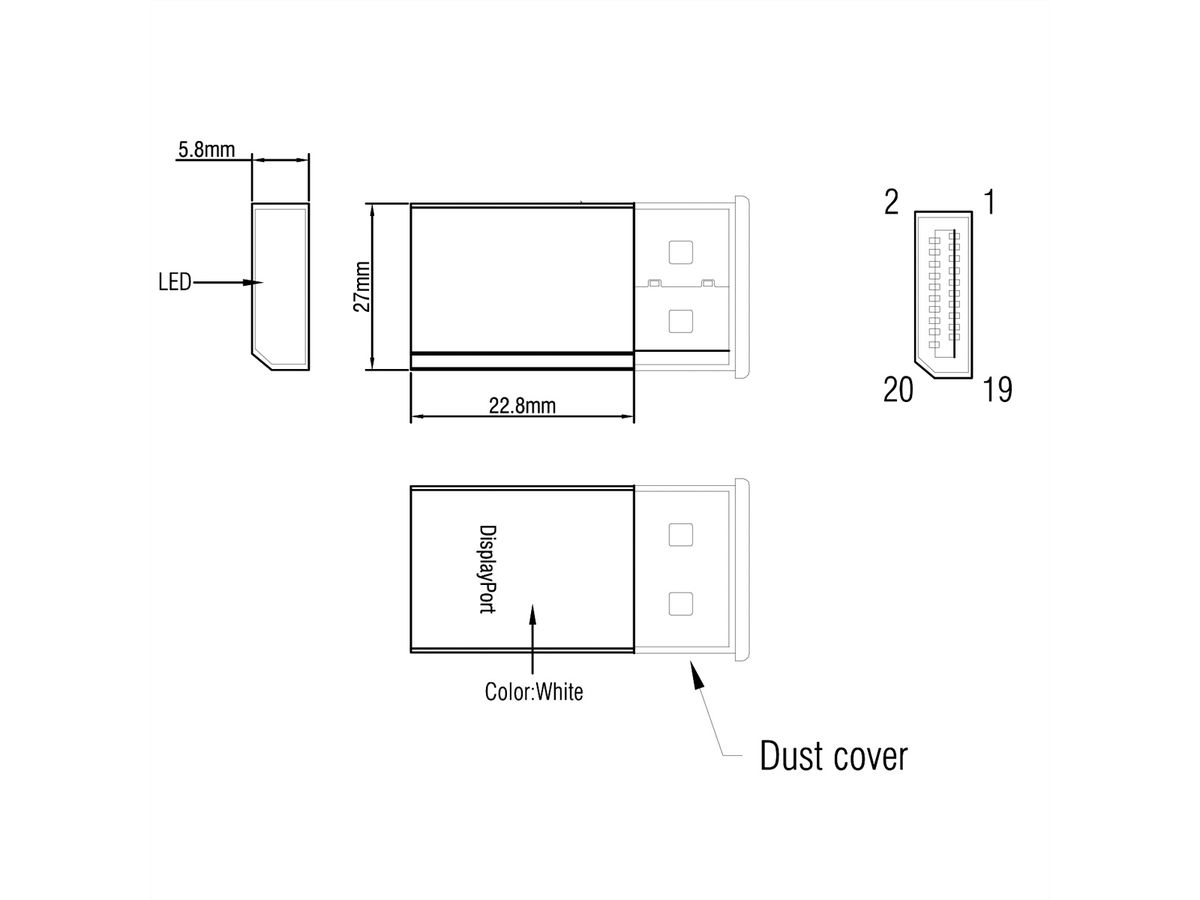 VALUE Adaptateur Display, émulateur DP virtuel (EDID), 4K