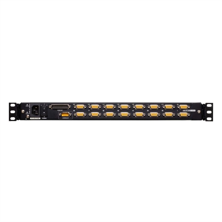 ATEN CL5716MW Commutateur KVM VGA LCD 43cm large à un seul rail PS/2-USB 16 ports, FR-Layout