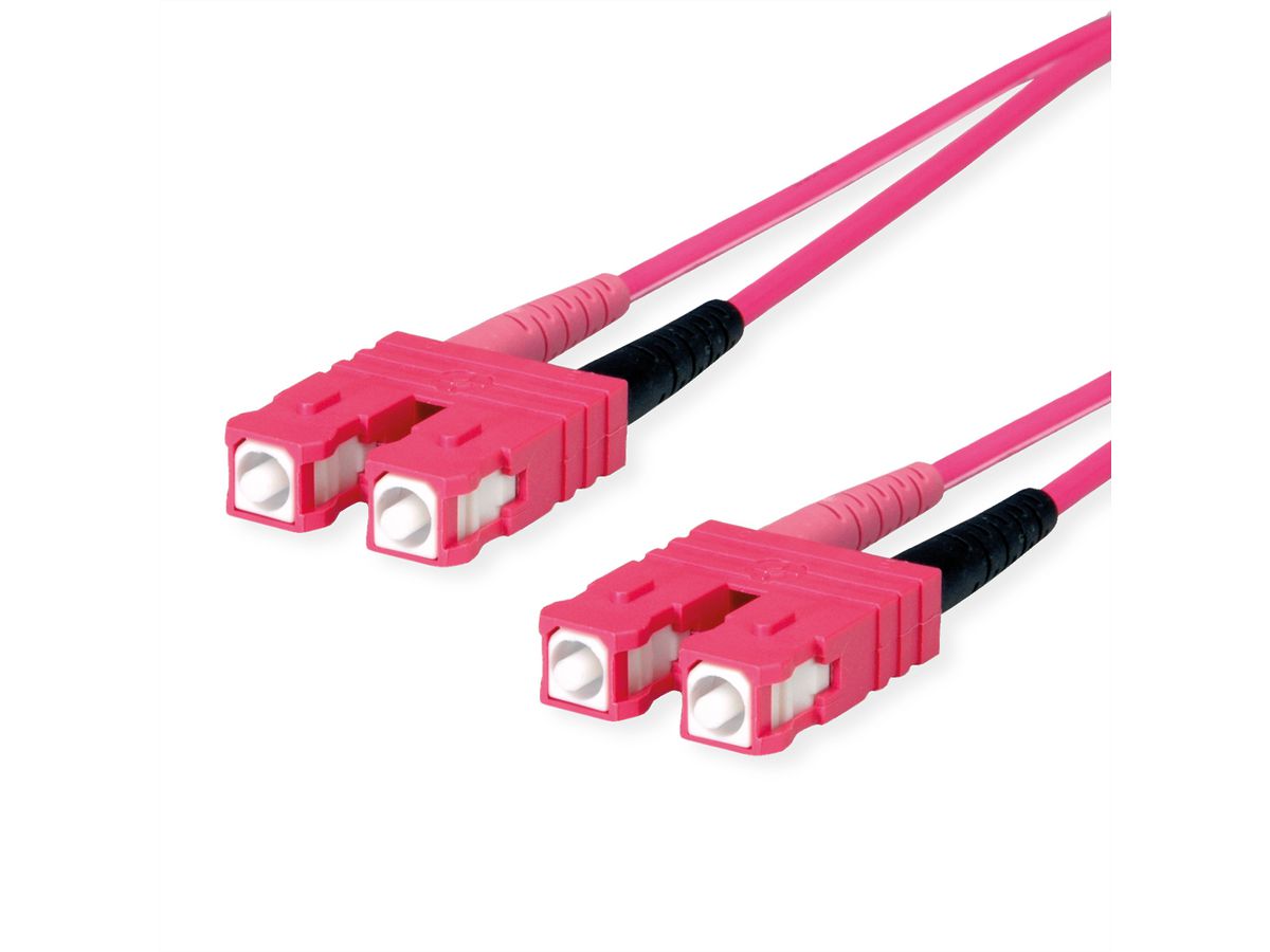 TELEGÄRTNER Cordon FO 2x G50/125 OM4, 1x SC Duplex - 1x SC Duplex, violet, 5 m