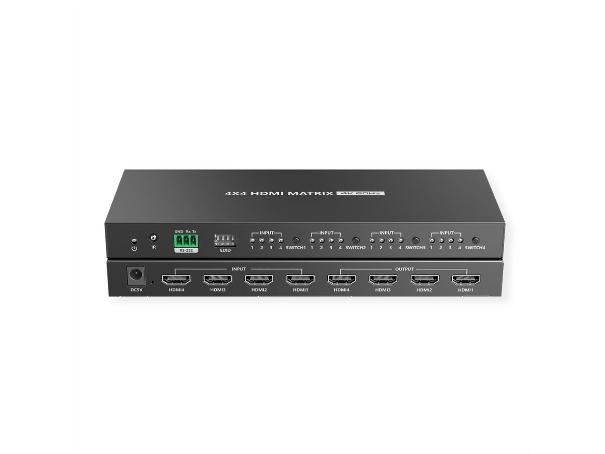 VALUE Switch Matriciel HDMI 4K, 4 x 4, avec télécommande