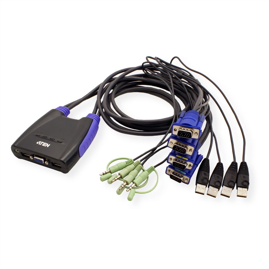 ATEN CS64US Switch KVM VGA, USB, Audio, 4 ports