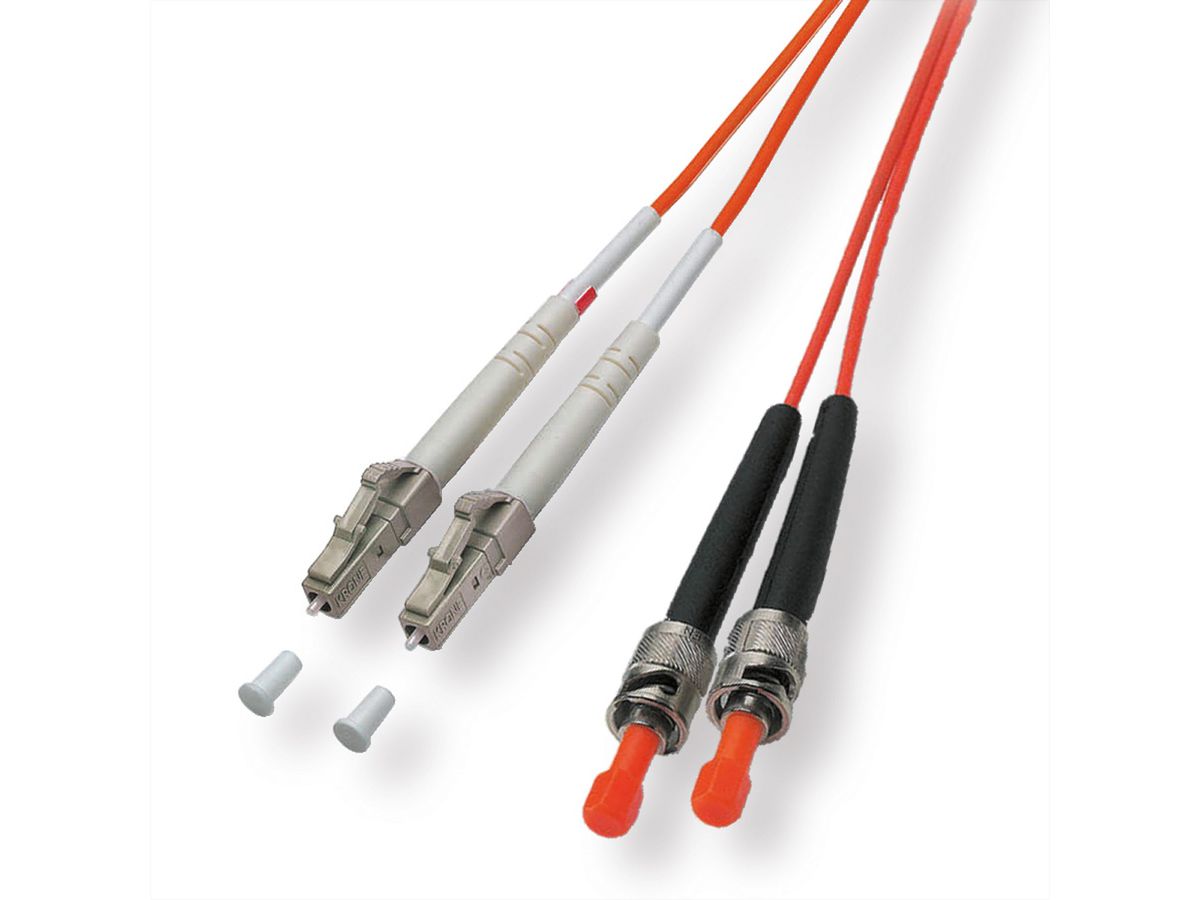 Câble Patch FO duplex 50/125µm LC/ST, orange, 10 m