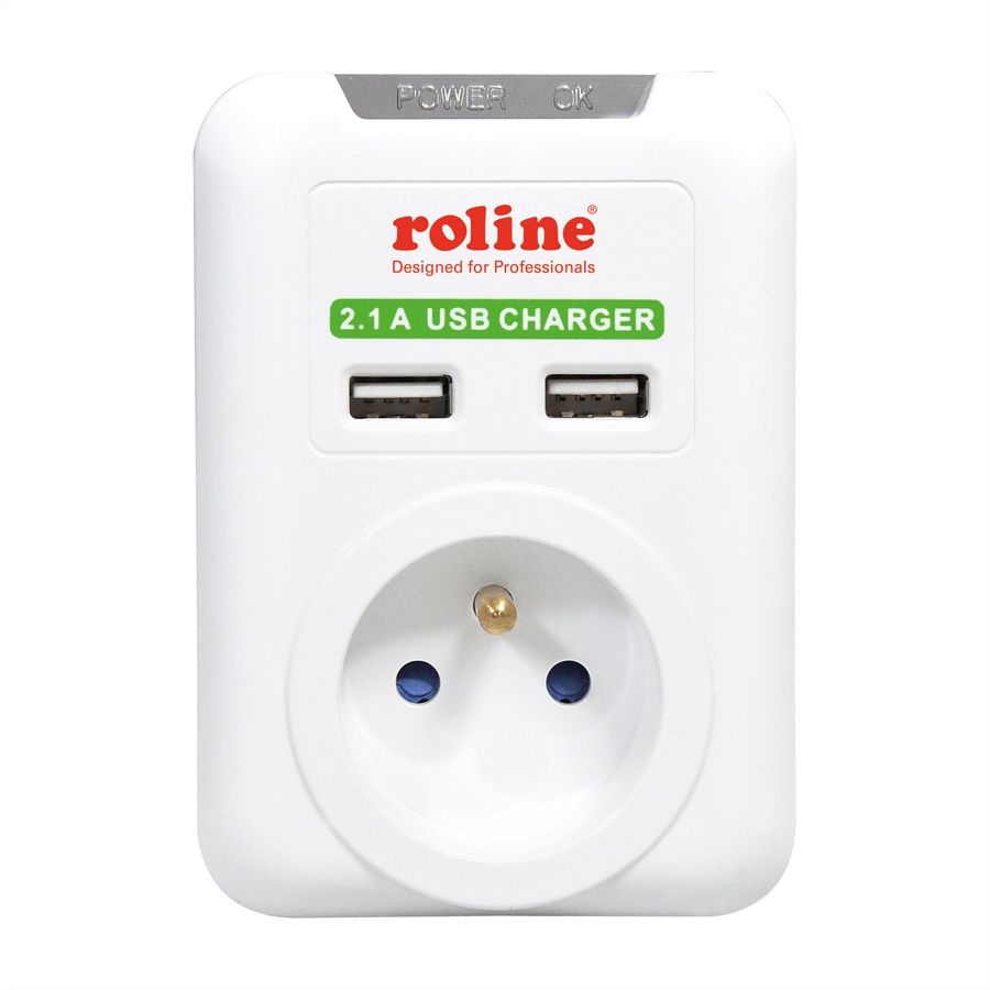 ROLINE Prise de courant avec chargeur USB, version UTE