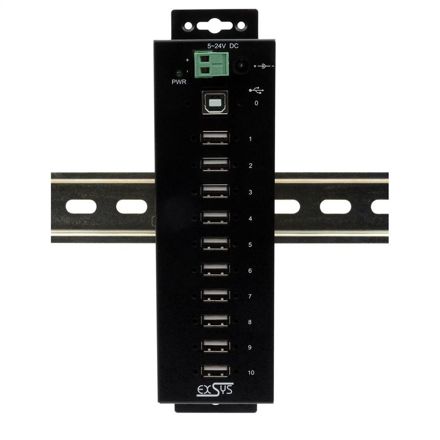 EXSYS EX-1170HMVS Hub métal USB 2.0, 10 ports, protection de surtension 15KV