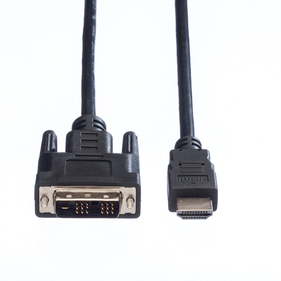 VALUE Câble de raccordement pour écran DVI (18+1) M /HDMI M, noir, 5 m