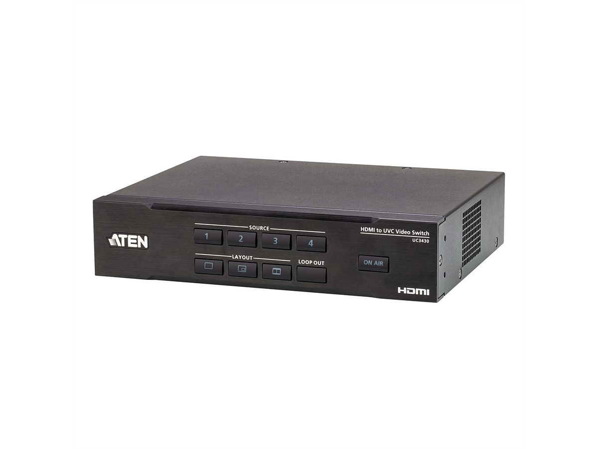 ATEN UC3430 CAMLIVE™ PRO 4K Commutateur vidéo HDMI vers USB, 4 entrées