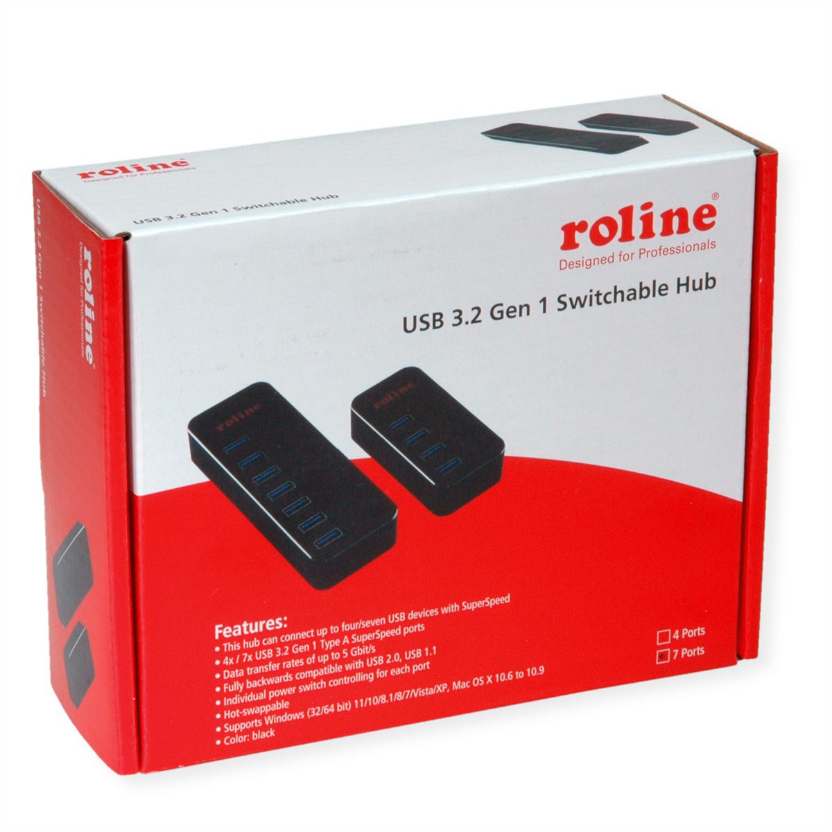 ROLINE Hub Notebook USB 3.2 Gen 1, 7 ports