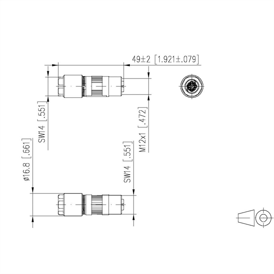 METZ CONNECT M12 connecteur codage X IP67, confectionner sur site
