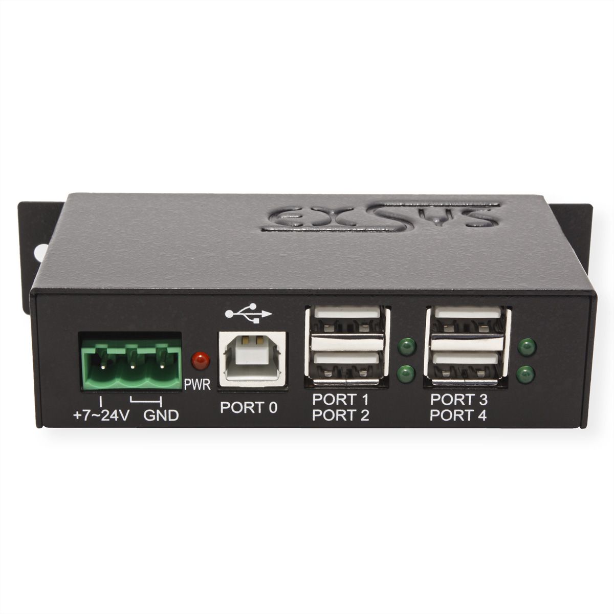 EXSYS EX-1163HMS Hub métal USB 2.0, 4 ports, Protection contre les surtensions ESD de 15KV
