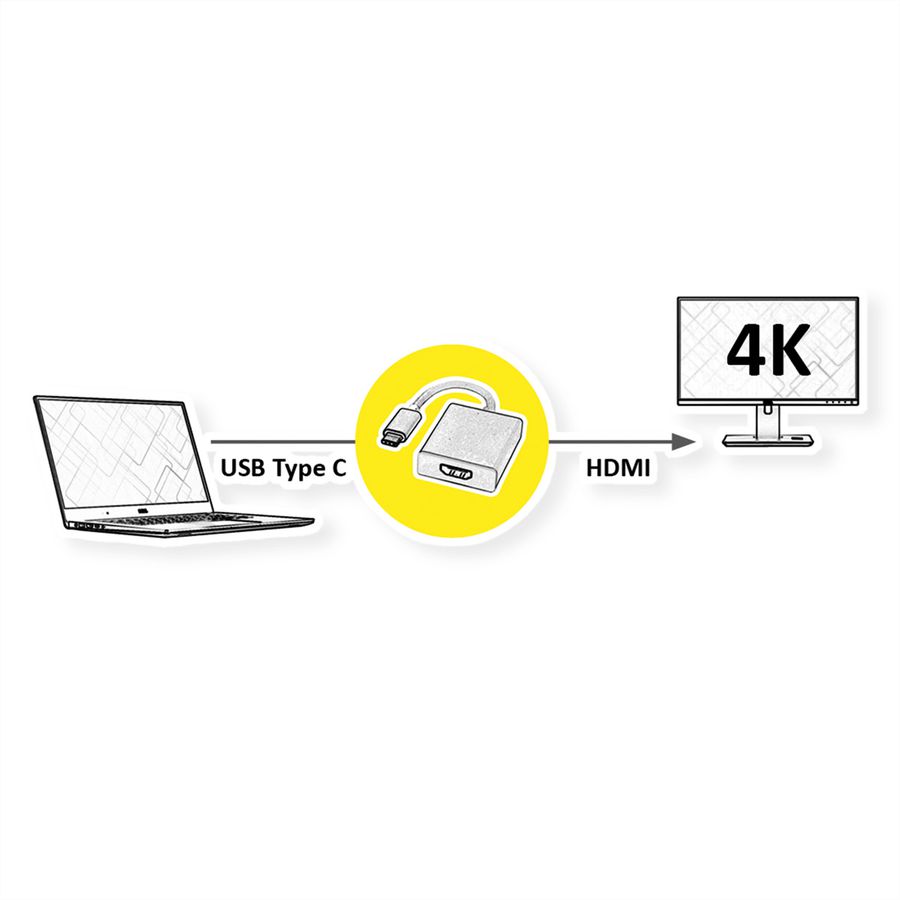 ROLINE Adaptateur Type C - HDMI, M/F