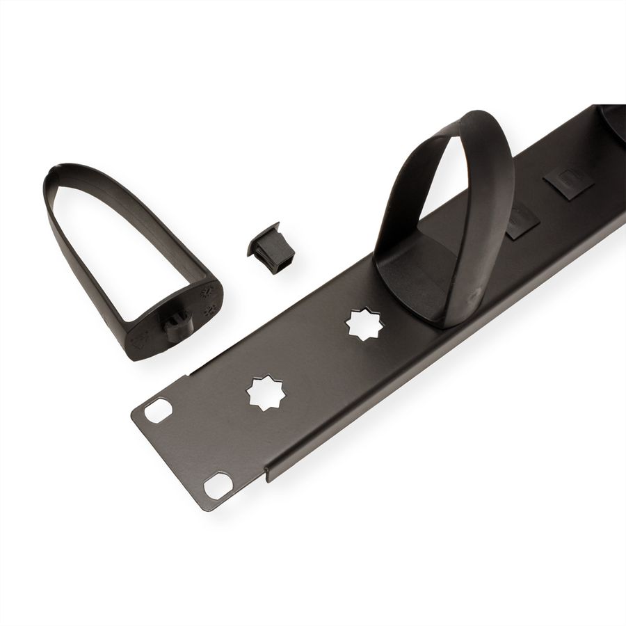 VALUE Passe-câbles 19" 1 UH avec 5 arceaux, noir