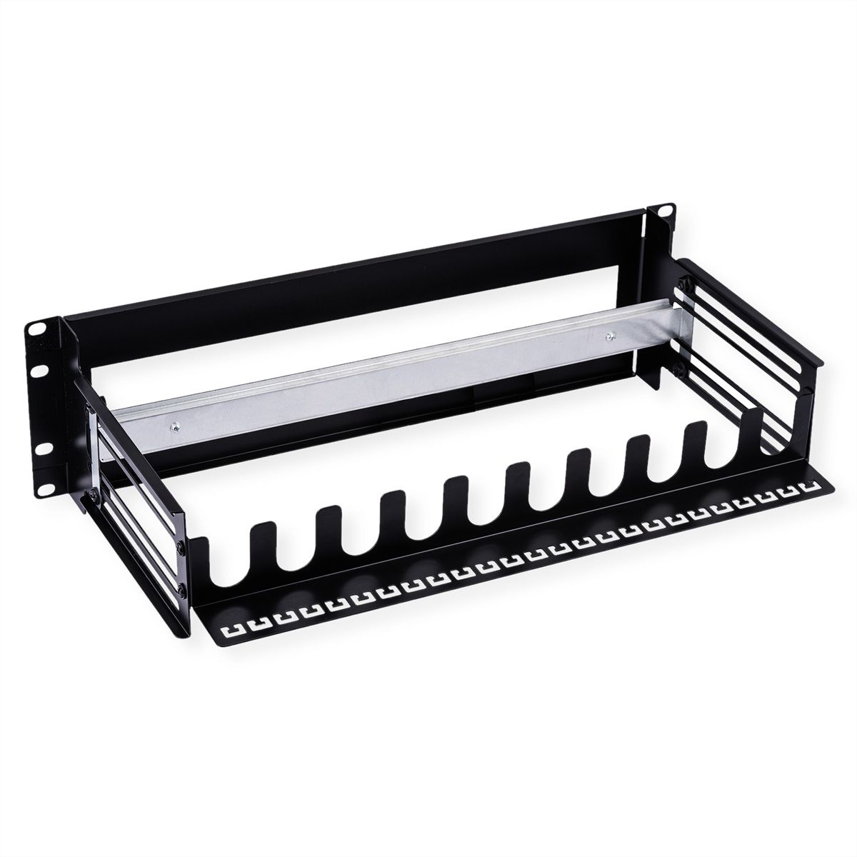 VALUE Cadre de support 19" pour appareils montés sur rail DIN, 3U, noir
