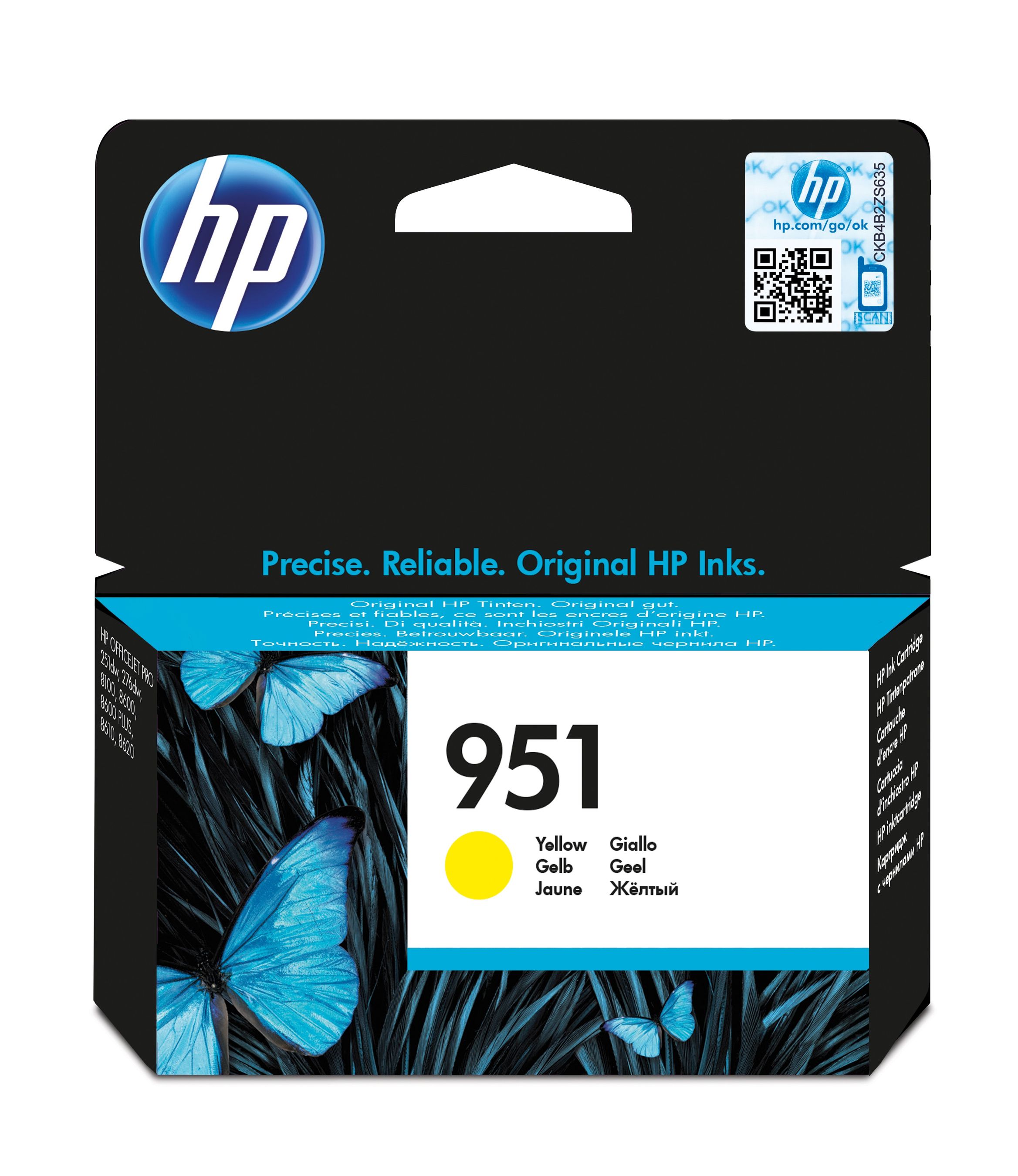HP Cartouche authentique d'encre jaune 951
