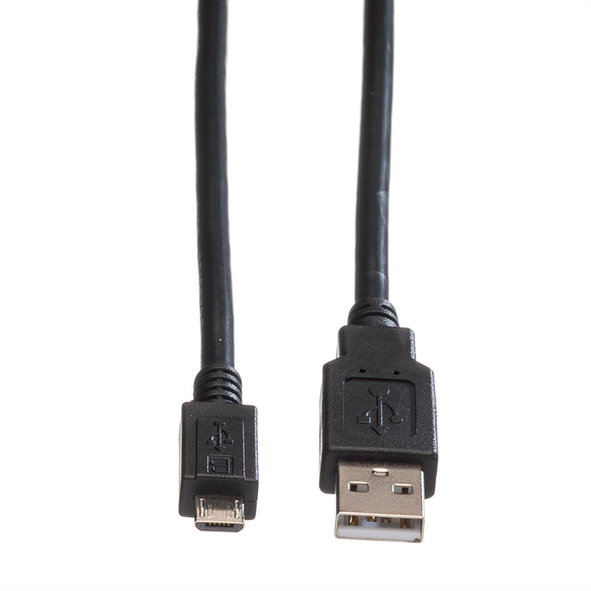 ROLINE Câble USB 2.0, USB A mâle - Micro USB B mâle, noir, 1,8 m