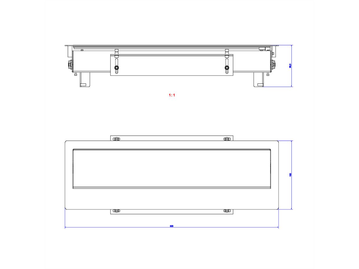 BACHMANN TOP FRAME sur table Unsym 8x RAL9006 boîtier sw