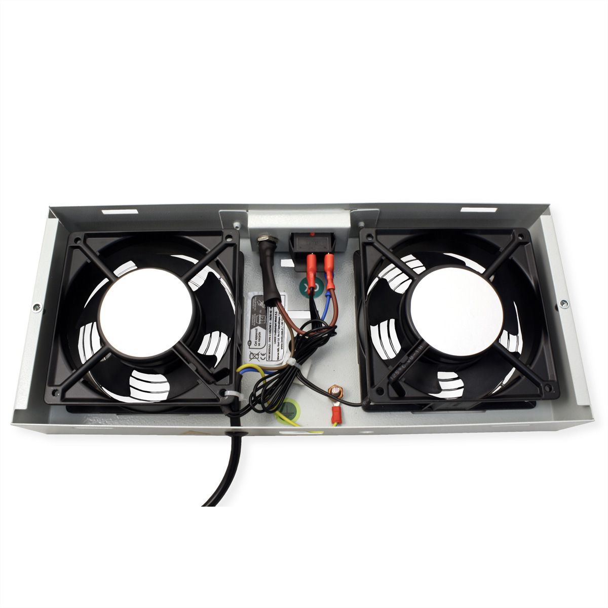 ROLINE 19" Unité de ventilation, 2 ventilateurs, pour boîtier mural, gris