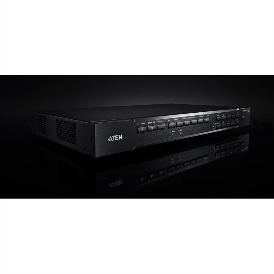 ATEN VP2730 7 x 3 Commutateur matriciel transparent de présentation avec ajusteur, diffusion, mélangeur audio et HDBaseT
