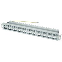 TELEGÄRTNER Panneau 19" 1.5U pour 48 AMJ/UMJ , modules/coupleurs, avec serre câbles, RAL 7035