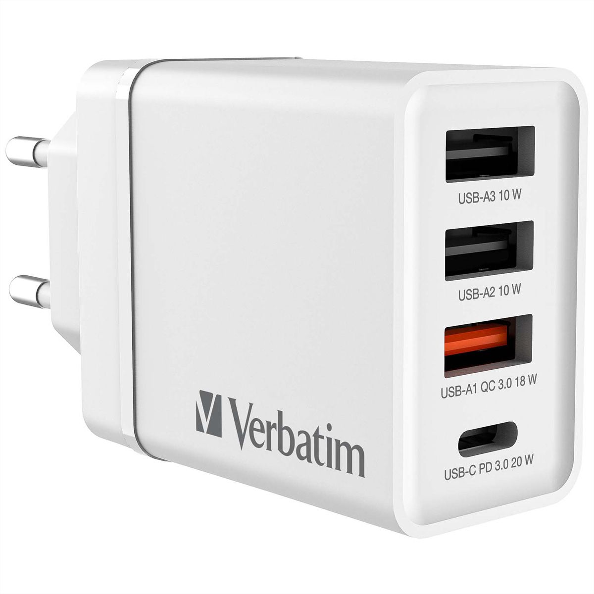 VERBATIM Chargeur USB mural 4 ports 30 W blanc