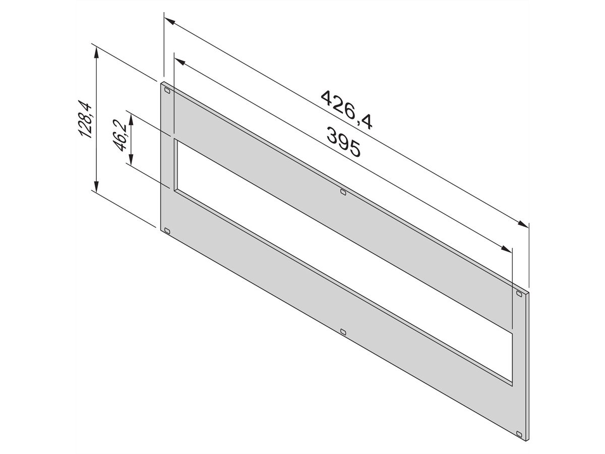 SCHROFF EuropacPRO Face avant pour support de module 19", 3 U, 84 CV, 2,5 mm, alu
