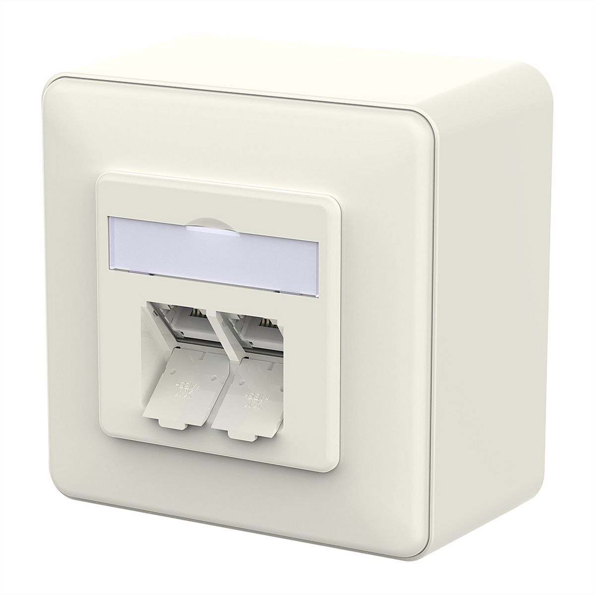 METZ CONNECT E-DAT C6A IDC Prise, 2 ports, apparent (AP), blanc pur