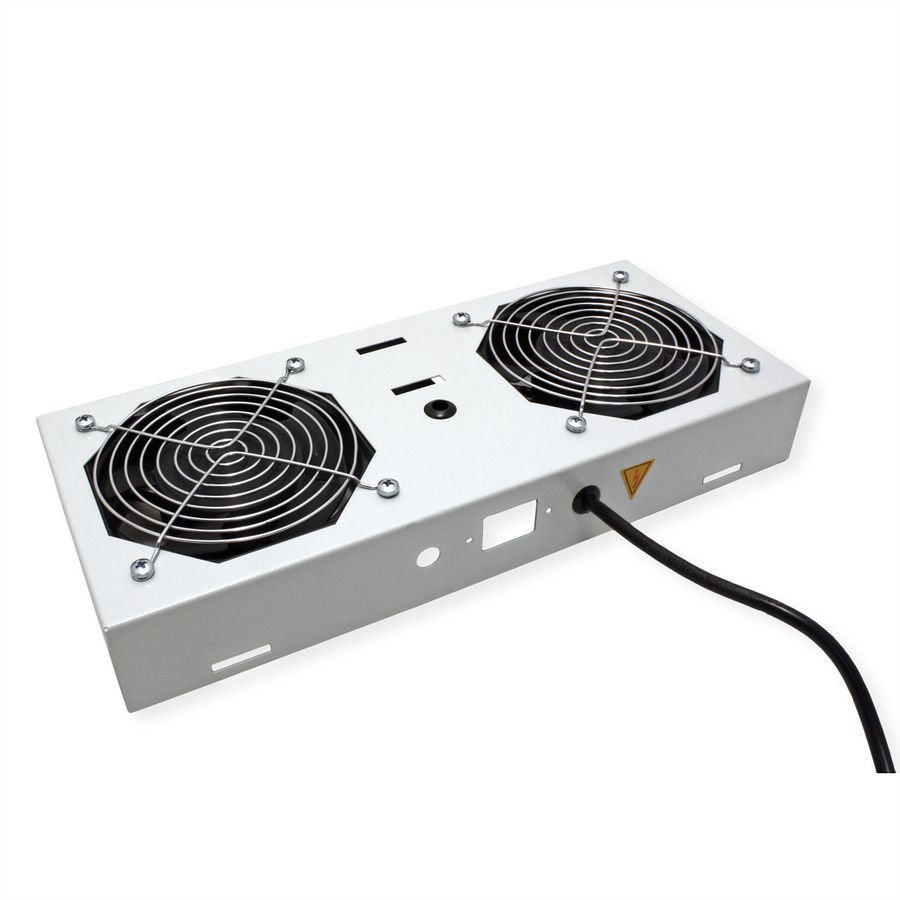 ROLINE 19" Unité de ventilation, 2 ventilateurs, pour boîtier mural, gris