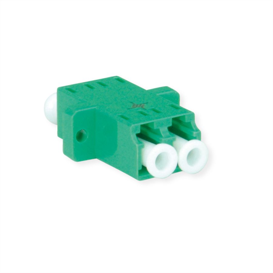 TELEGÄRTNER Coupleur LC/APC Duplex, Singlemode, Manchon en céramique, boîtier en plastique, vert, Z77