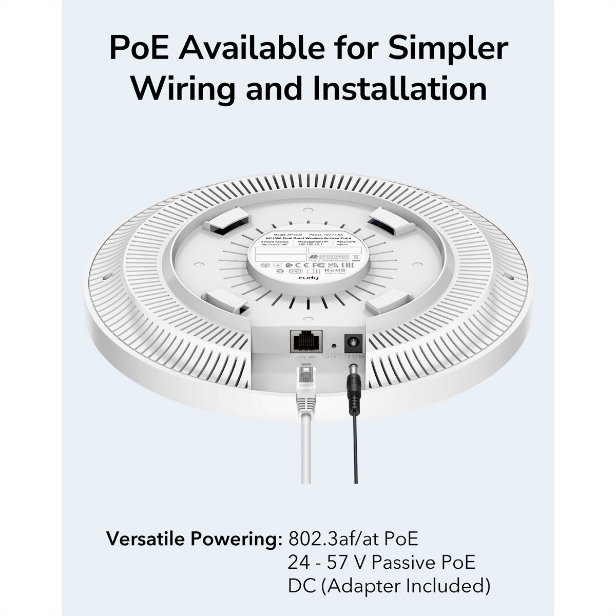 CUDY AP1300 AC1200 Point d'accès WiFi, Gigabit