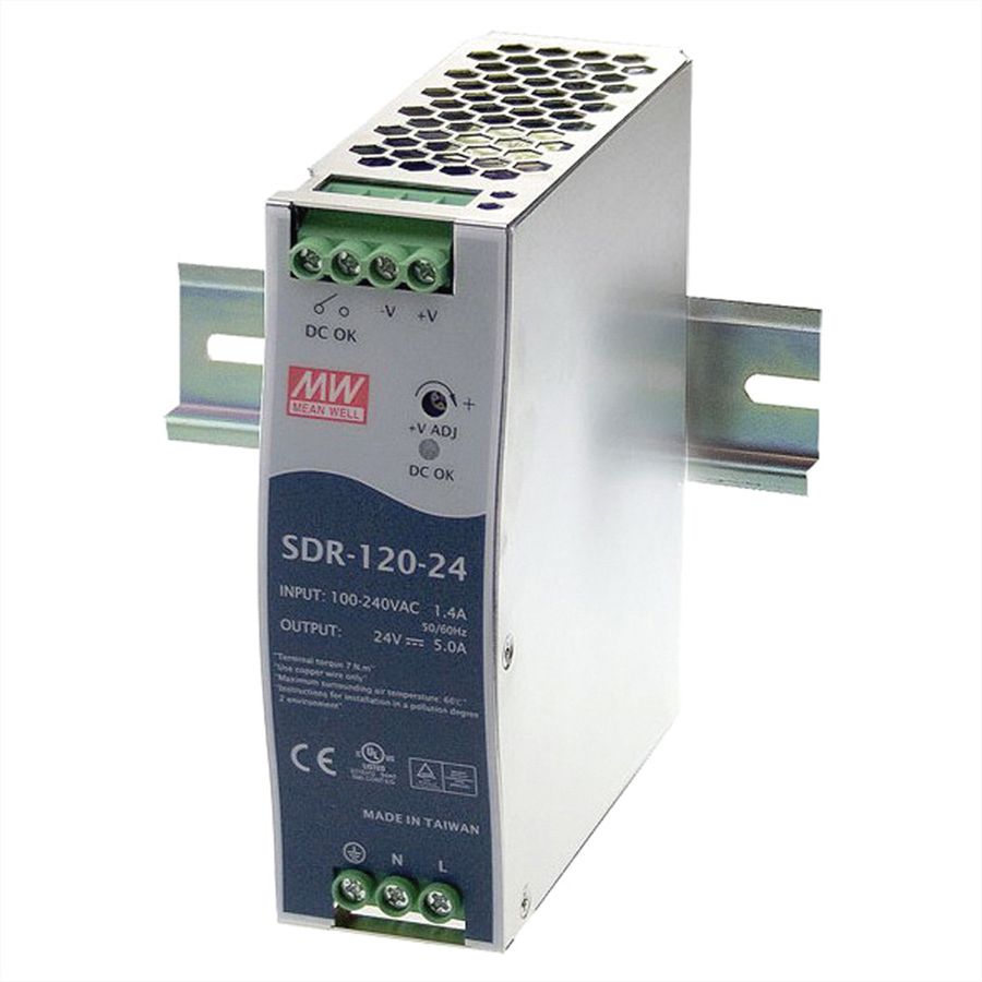 Mean Well SDR-120-24  Alimentation Glissières DIN 120W 24V DC