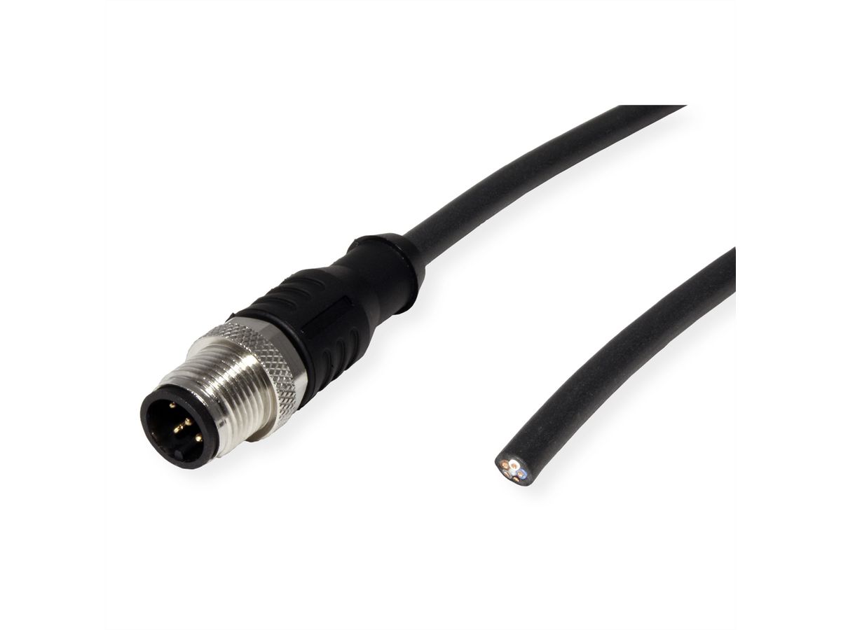 METZ CONNECT Câble de capteur/actionneur M12, codage A, M12 connecteur droit - extrémité ouverte, non blind, 5 pôles, PUR, 5 m