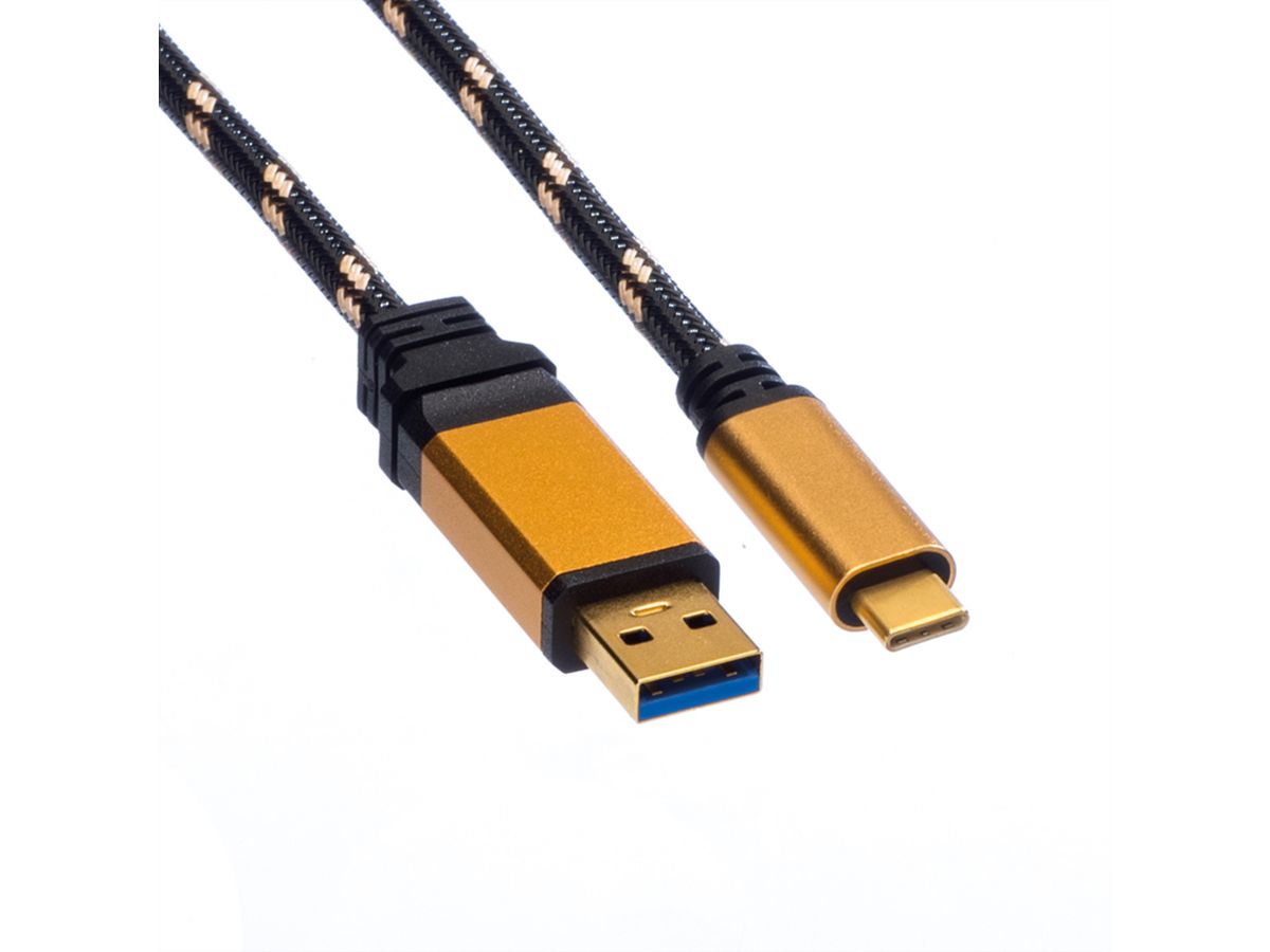 ROLINE GOLD Câble USB 3.2 Gen 1, A-C, M/M, Retail Blister, 0,5 m