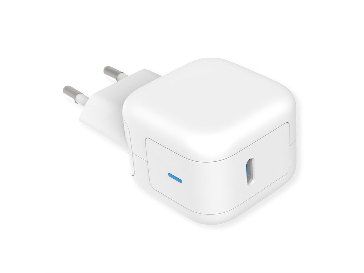 ROLINE Chargeur USB avec prise Euro, 1 port, QC3.0, GaN, 20W