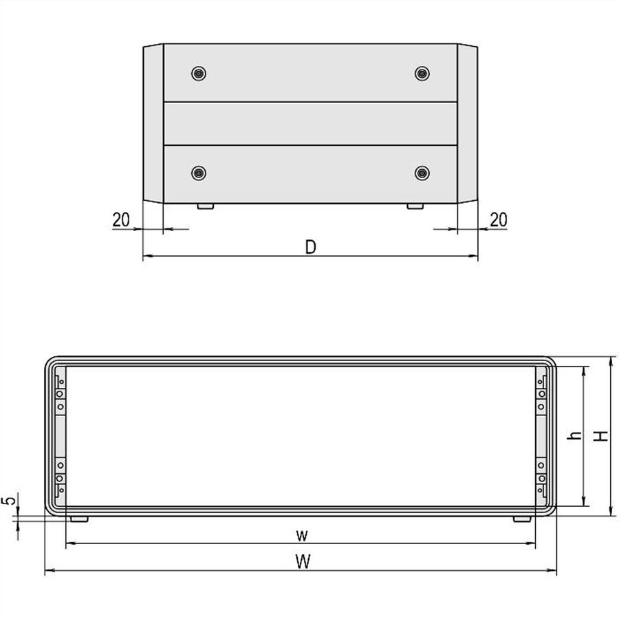 SCHROFF CompacPRO, Coffret de bureau non blindé, 3 U, 28 HP, 271 mm