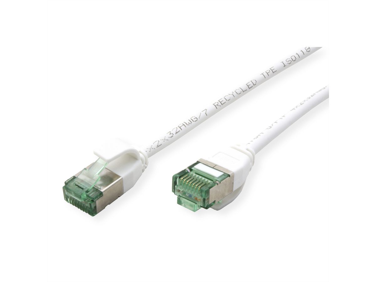 ROLINE RM Cordon DataCenter U/FTP Cat.6A (Classe EA), slim, blanc, 0,3 m