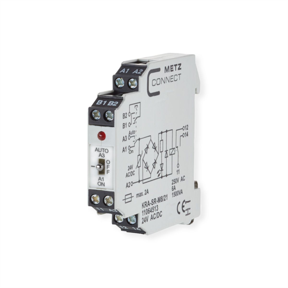 METZ CONNECT KRA-SR-M8/21, 1 inverseur, 24 V AC/DC