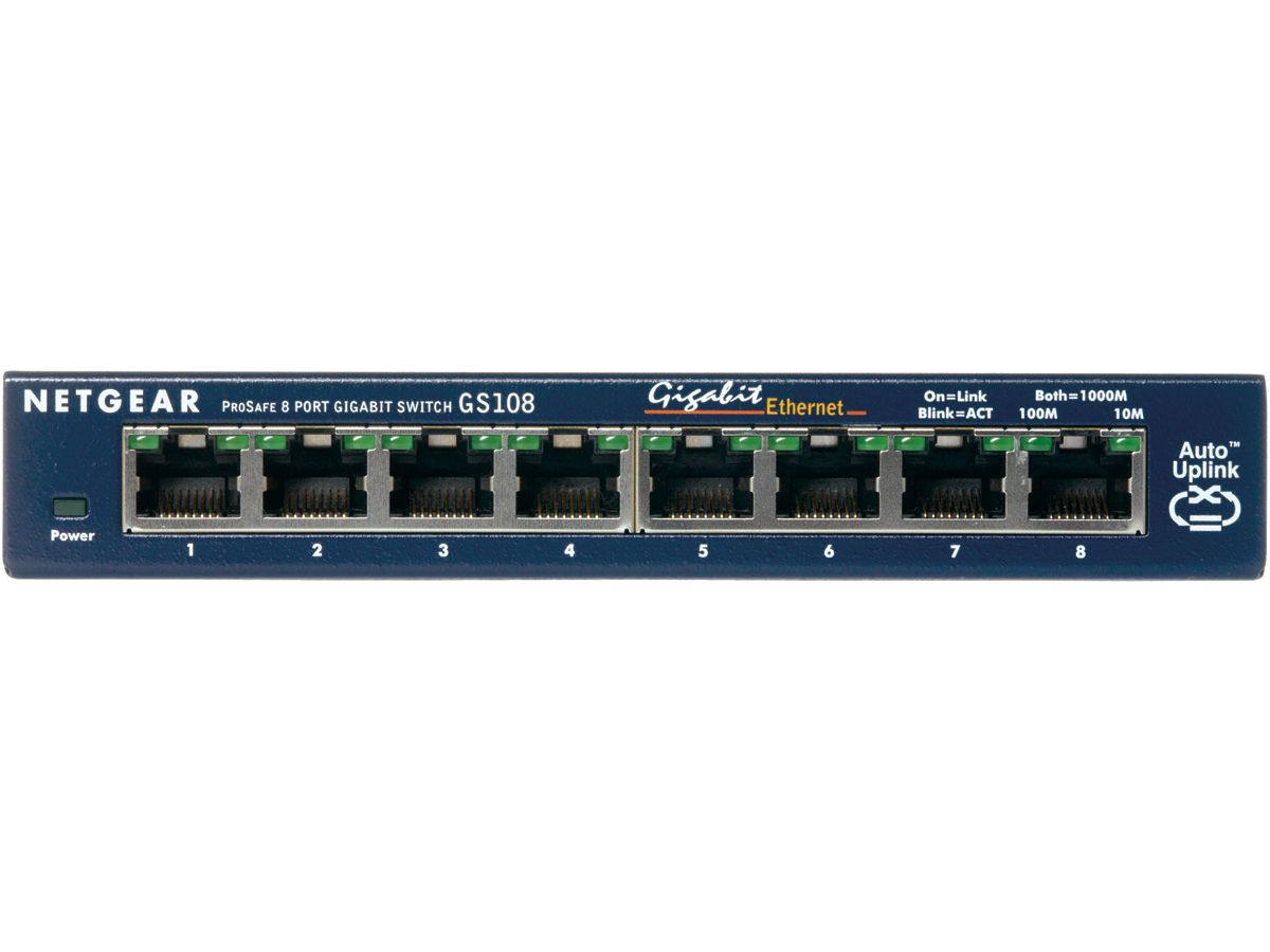 NETGEAR ProSafe 8-Port Gigabit Desktop Switch Non-géré Gigabit Ethernet (10/100/1000) Bleu
