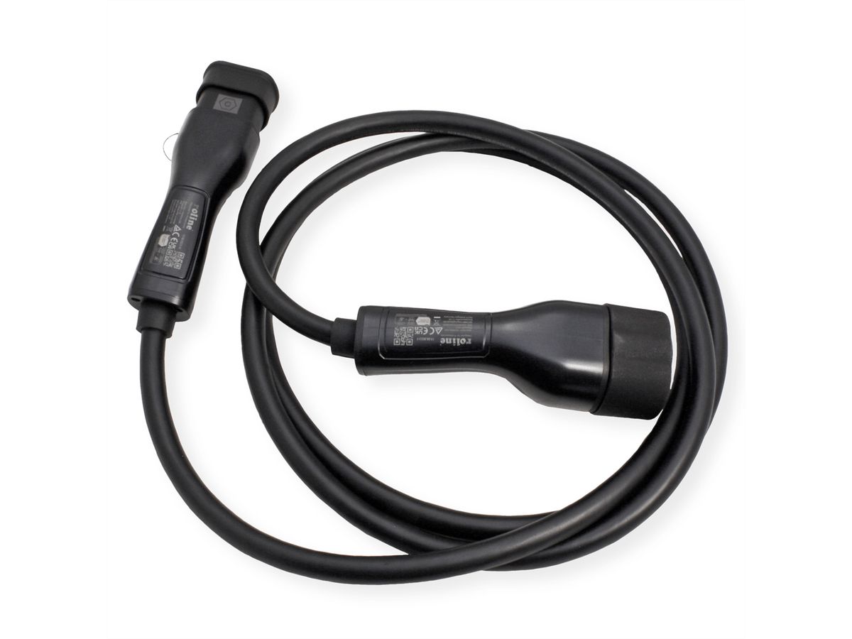 ROLINE Câble de recharge VE type2, 3-Phases, 480VAC (3P+N+E), 32 A, 22 kW, 3 m