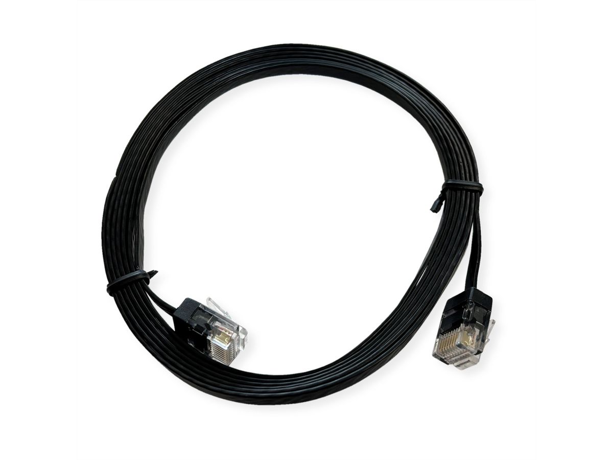 ROLINE Cordon Cat.6A (Classe EA) UTP, extra-plat, noir, 1 m