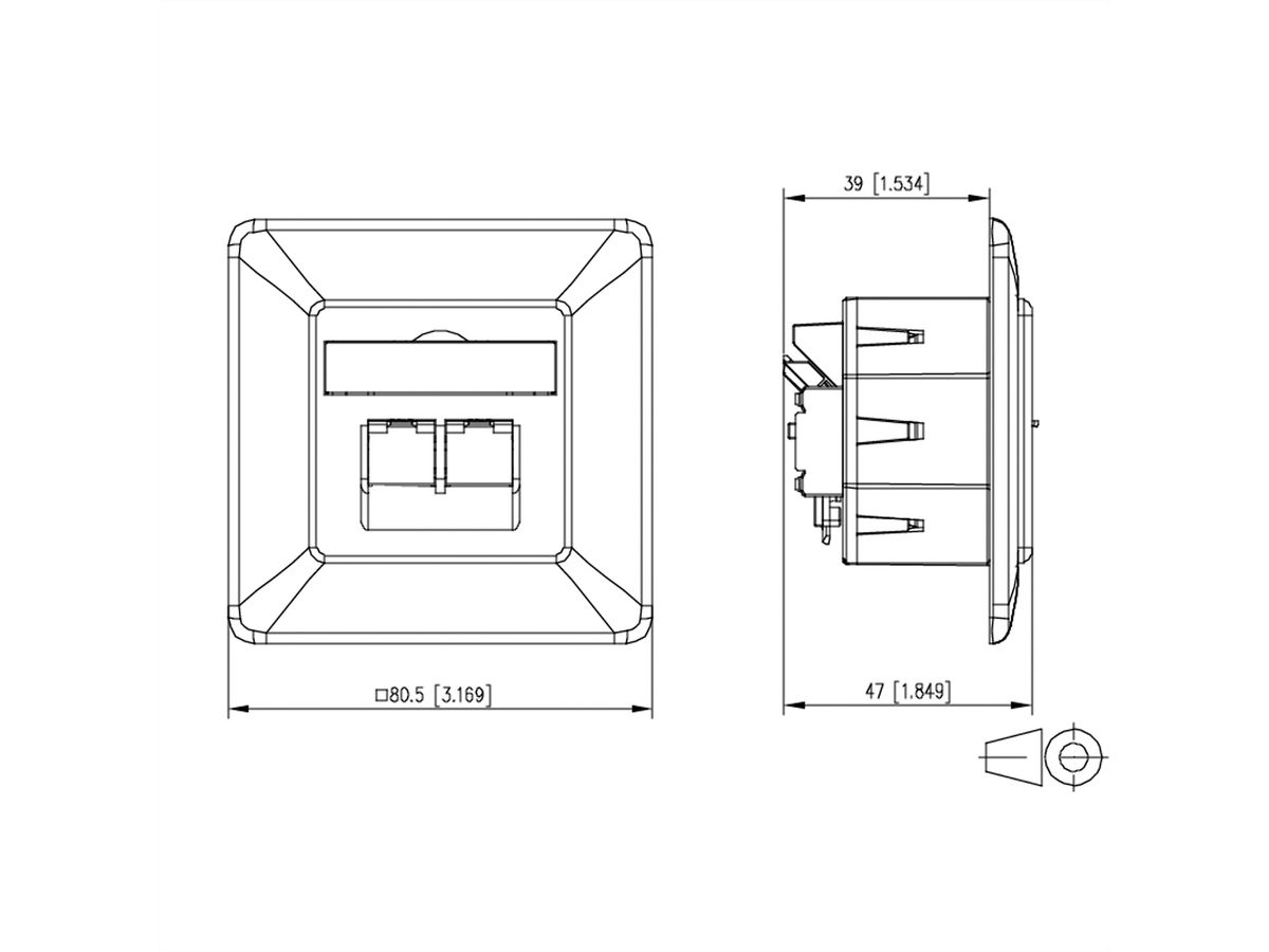 METZ CONNECT E-DAT C6A IDC Prise, 2 ports, encastré (UP), blanc signalisation brillant