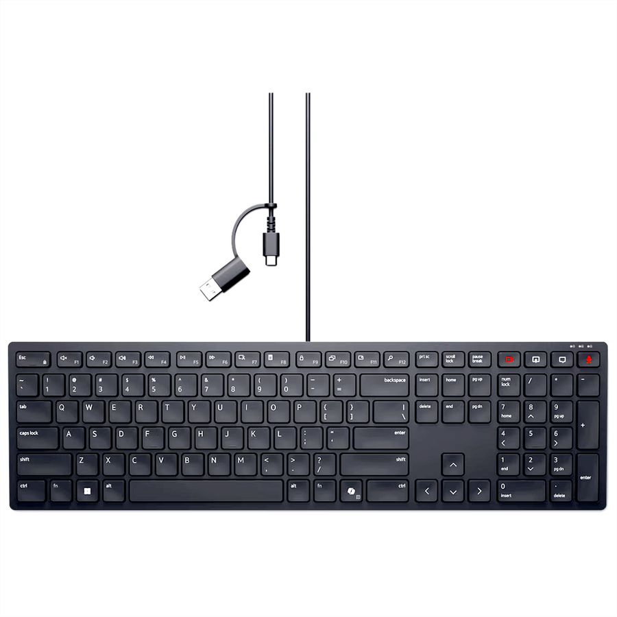 DELL KB525C Clavier filaire de collaboration Dell Pro silencieux, noir