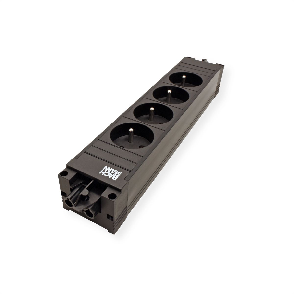 BACHMANN STEP BASE 4xUTE GST18, CEE 7/7 fiche de contact de protection C19 1m, noir