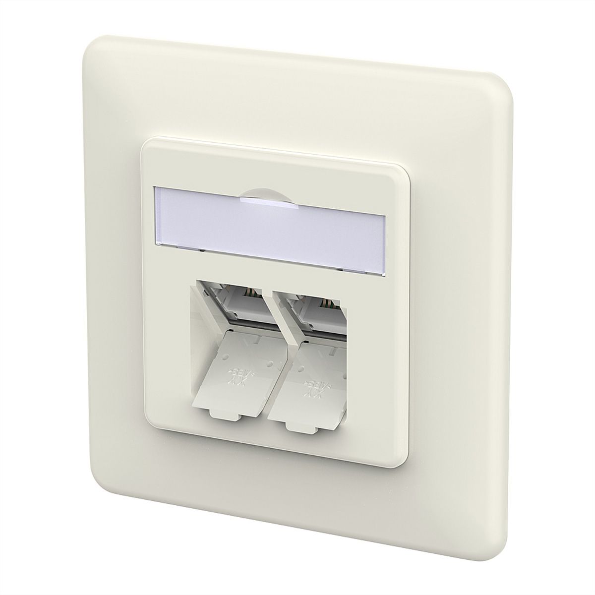 METZ CONNECT E-DAT C6A IDC Prise, 2 ports, encastré (UP), blanc pur