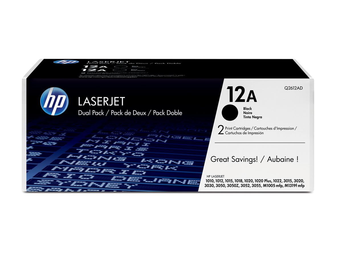 HP 12A pack de 2 toners LaserJet noir authentiques