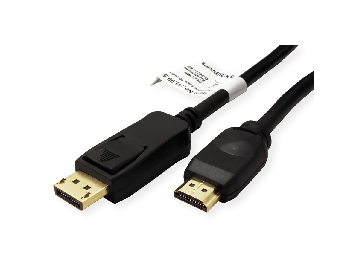 VALUE Câble DisplayPort DP - UHDTV, M/M, noir, 1 m