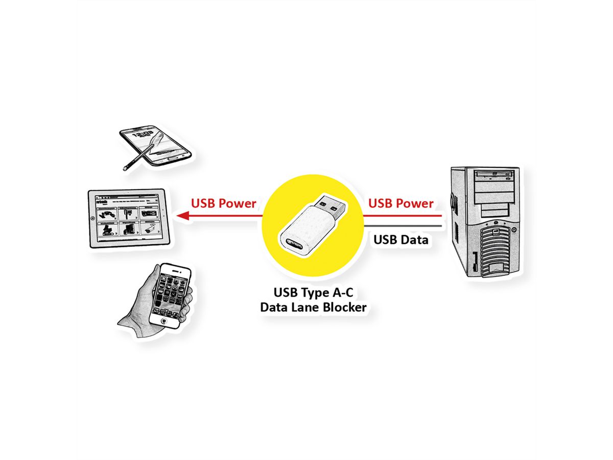 VALUE Protecteur de données USB, type A-C
